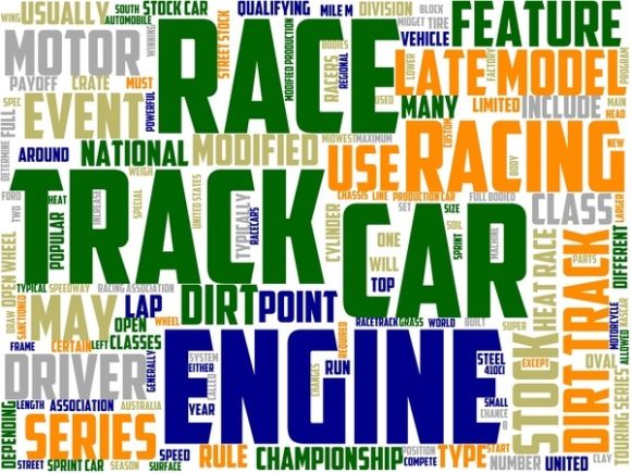 Dirt Track Racing Wordart Sticker