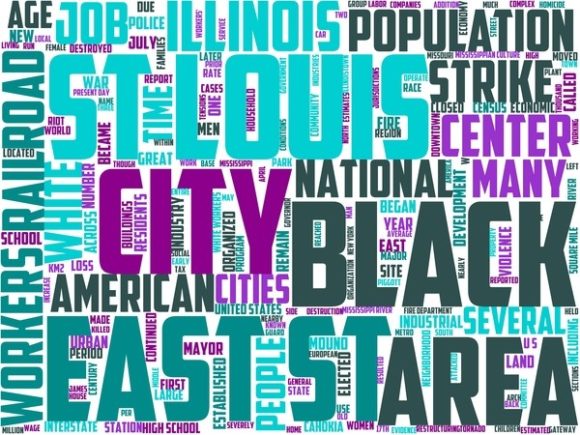 East Saint Louis Wordart Background
