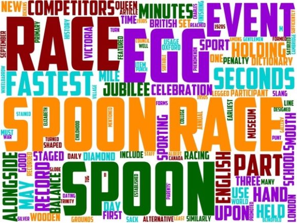 Egg and Spoon Race Wordart Tshirt
