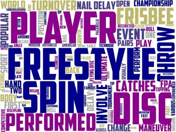 Flying Disc Freestyle Wordart Background